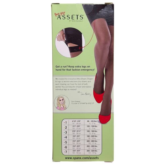 5 Pack Love Your Assets By Spanx Ultra-Sheer Replacement Legs Black Size 2 NWT - Picture 2 of 2